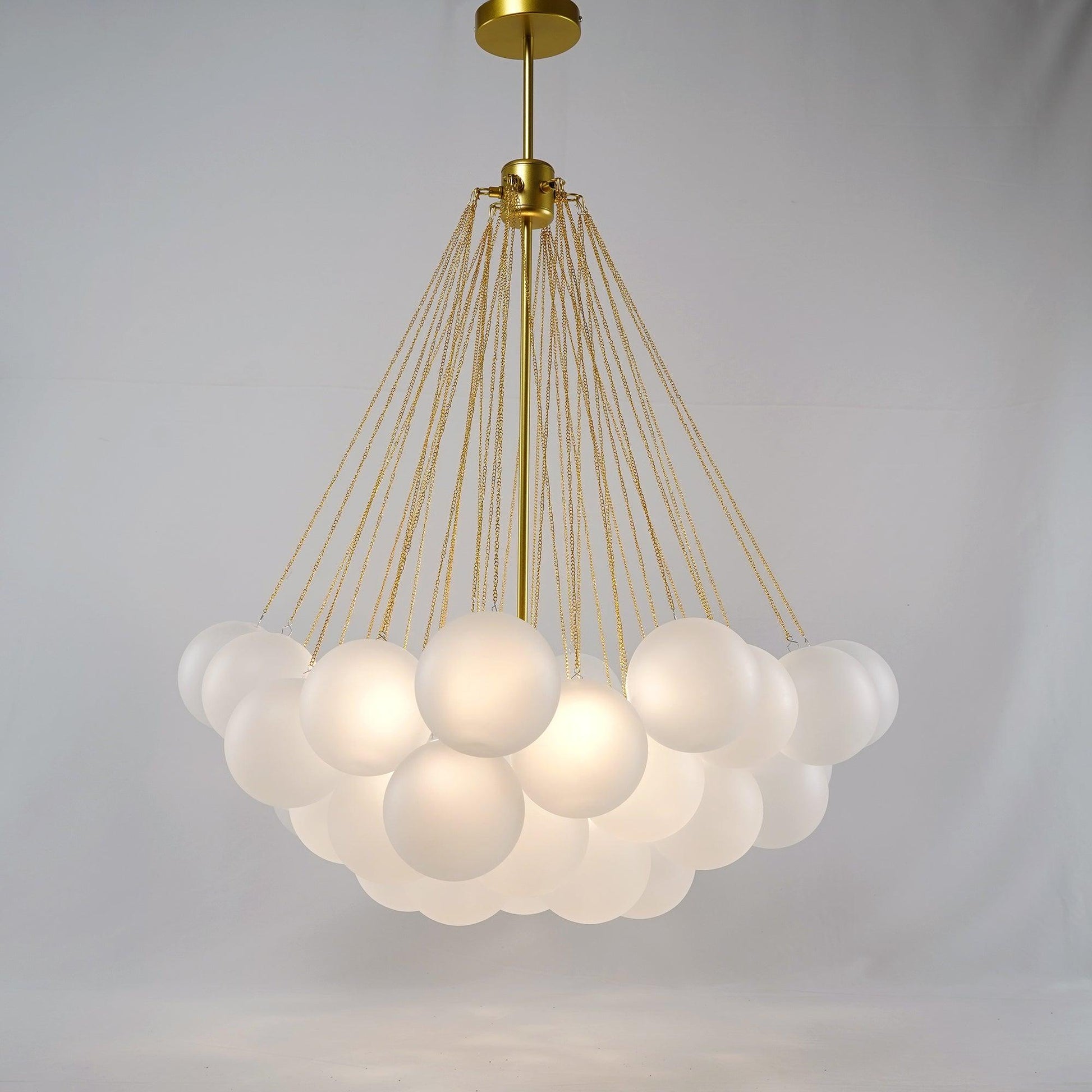 LED Bubble Chandelier Light Fixture - Modern Round Pendant for Dining Room & Living Room Decor