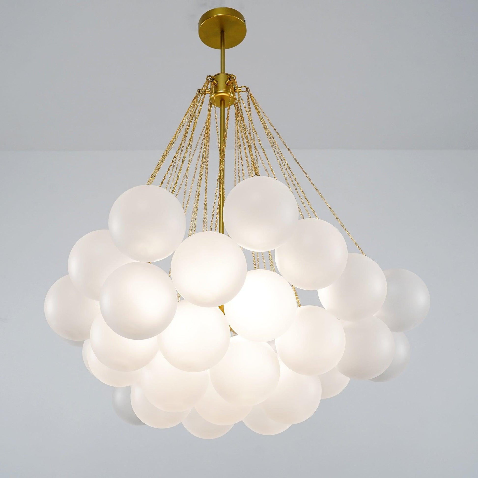 LED Bubble Chandelier Light Fixture - Modern Round Pendant for Dining Room & Living Room Decor