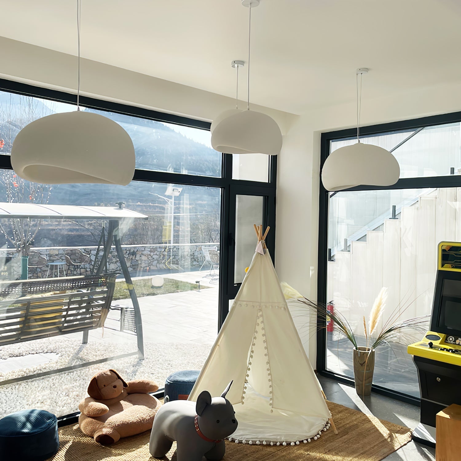 LED Cloud Pendant Light - Modern White Fixture for Living Room & Dining Room Lighting