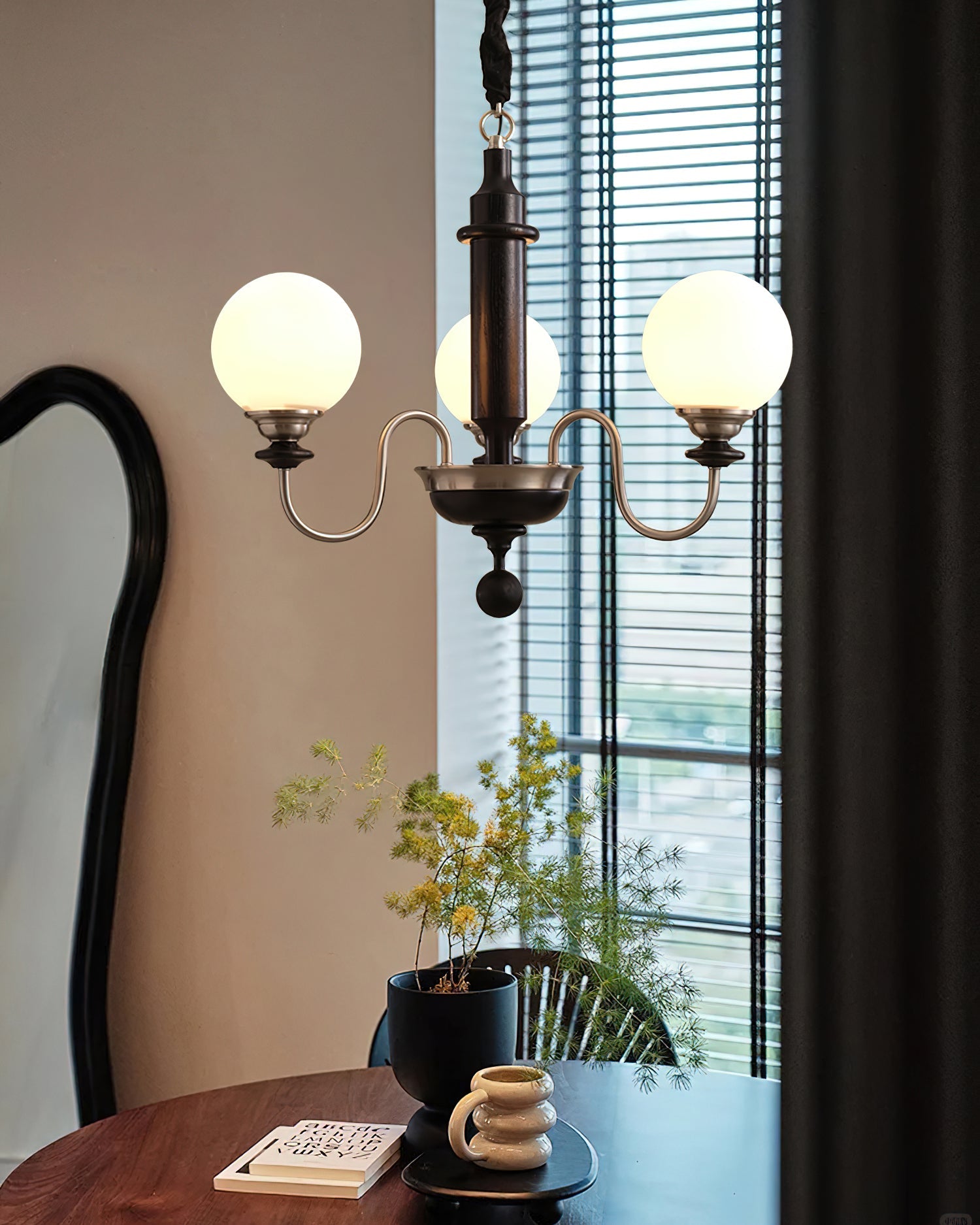 Colonial Grace Chandelier - Vintage 5-Light Hanging Fixture for Dining Room & Entryway Lighting