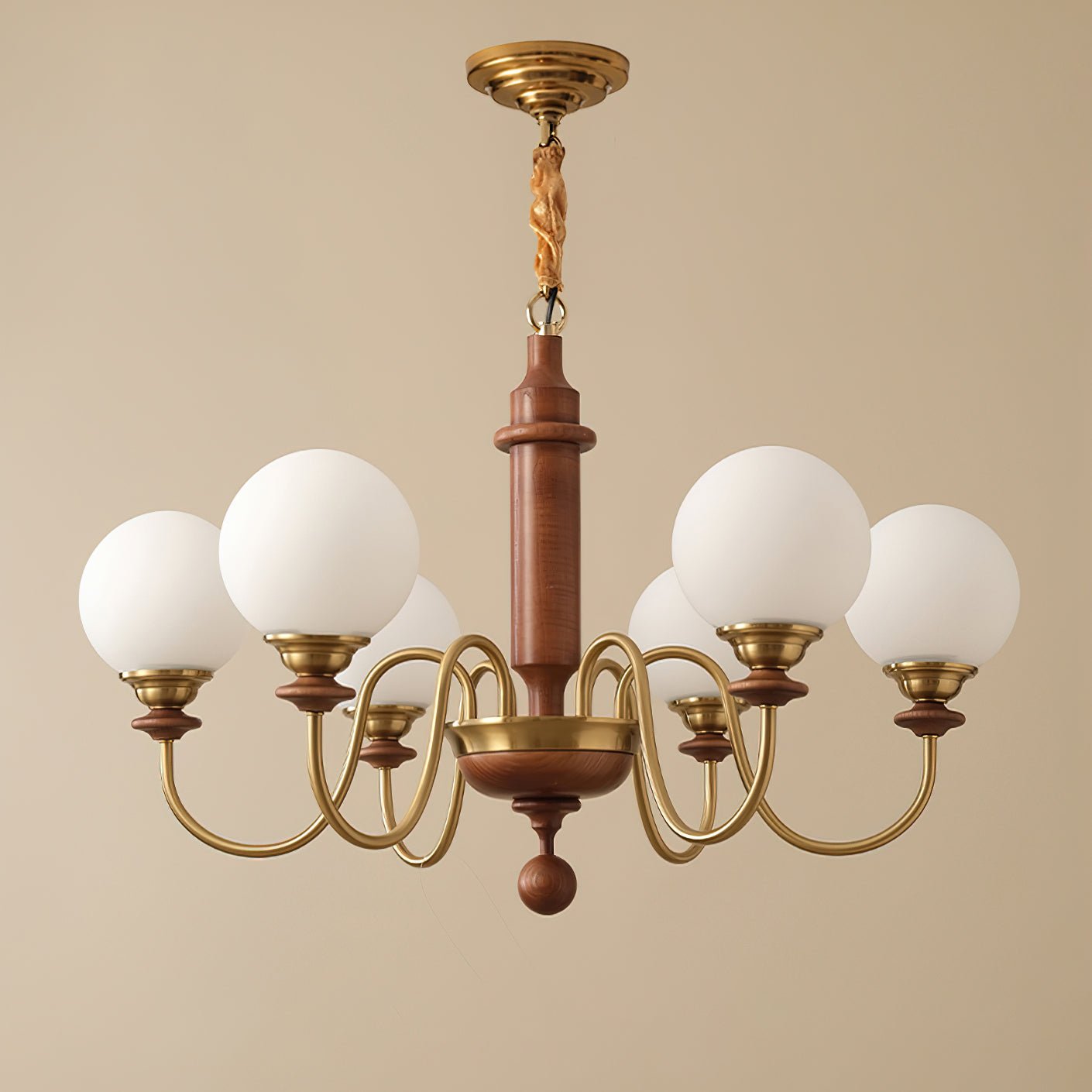 Colonial Grace Chandelier - Vintage 5-Light Hanging Fixture for Dining Room & Entryway Lighting