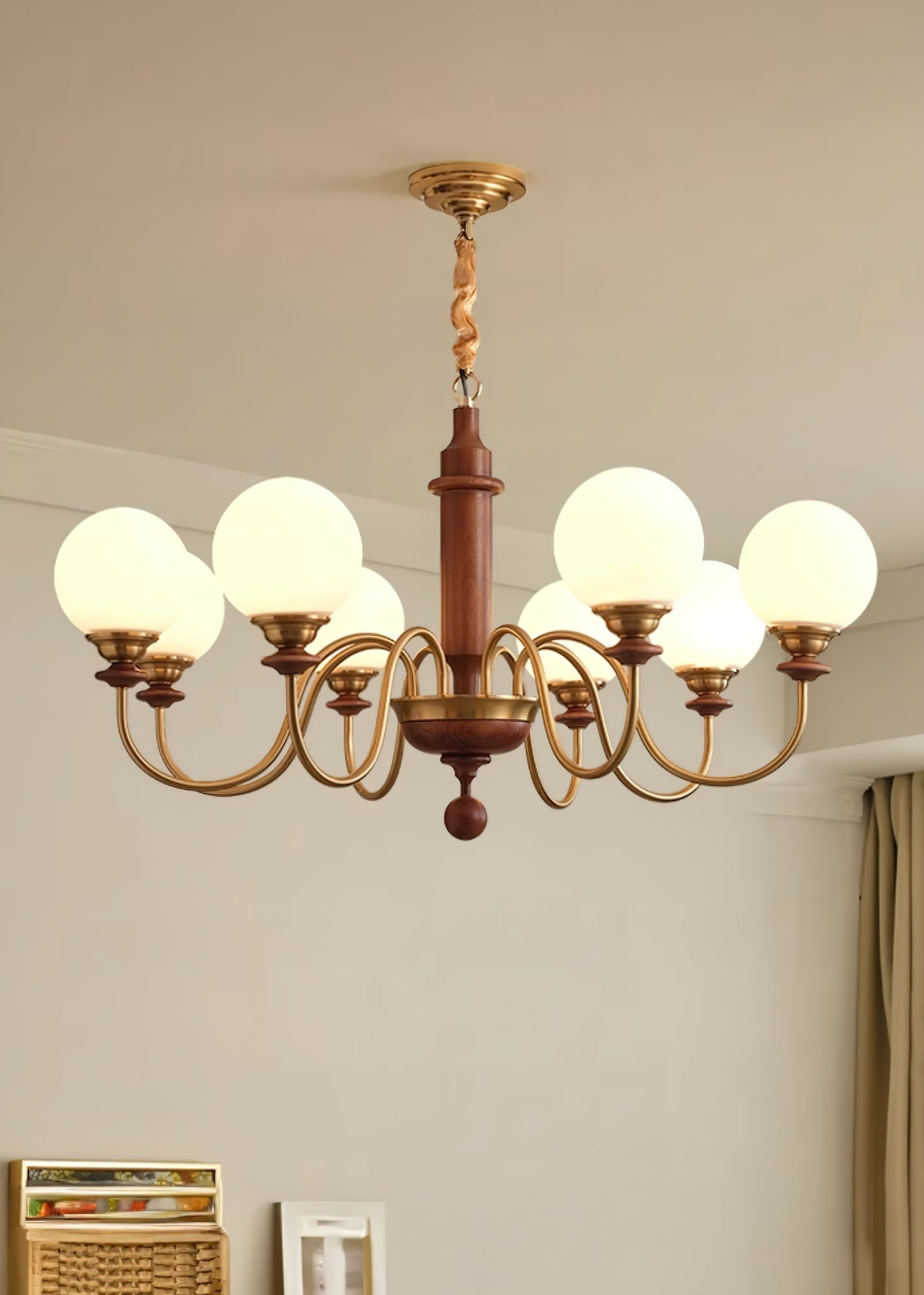Colonial Grace Chandelier - Vintage 5-Light Hanging Fixture for Dining Room & Entryway Lighting