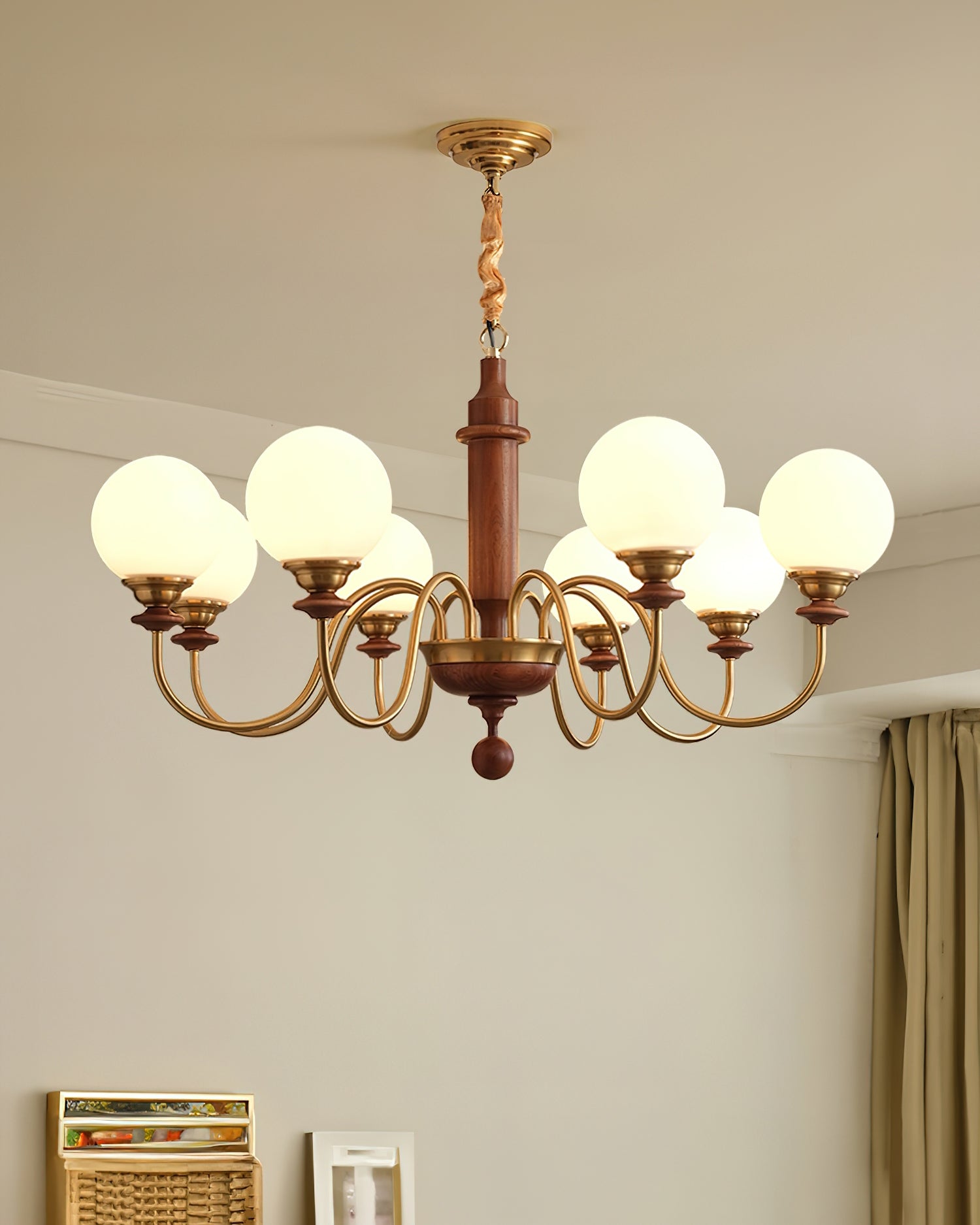Colonial Grace Chandelier - Vintage 5-Light Hanging Fixture for Dining Room & Entryway Lighting