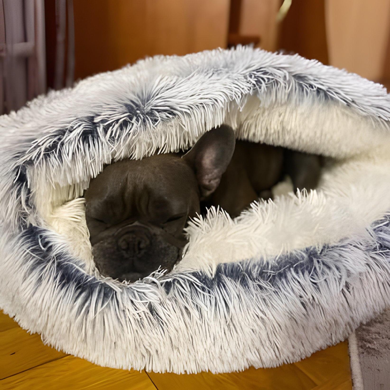 Sack Dog Bed with Roof: Warm, American-Made Cozy Nook for Puppies and Calming Cat Beds
