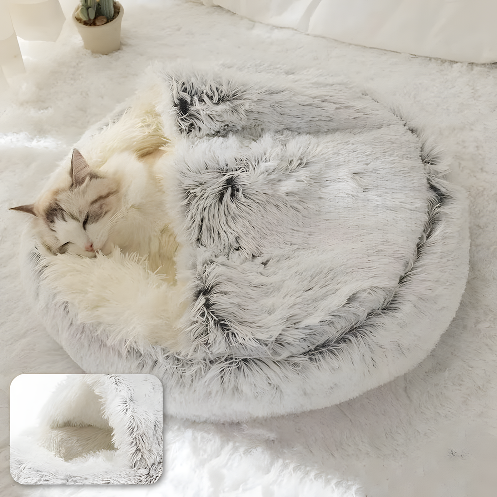 Sack Dog Bed with Roof: Warm, American-Made Cozy Nook for Puppies and Calming Cat Beds