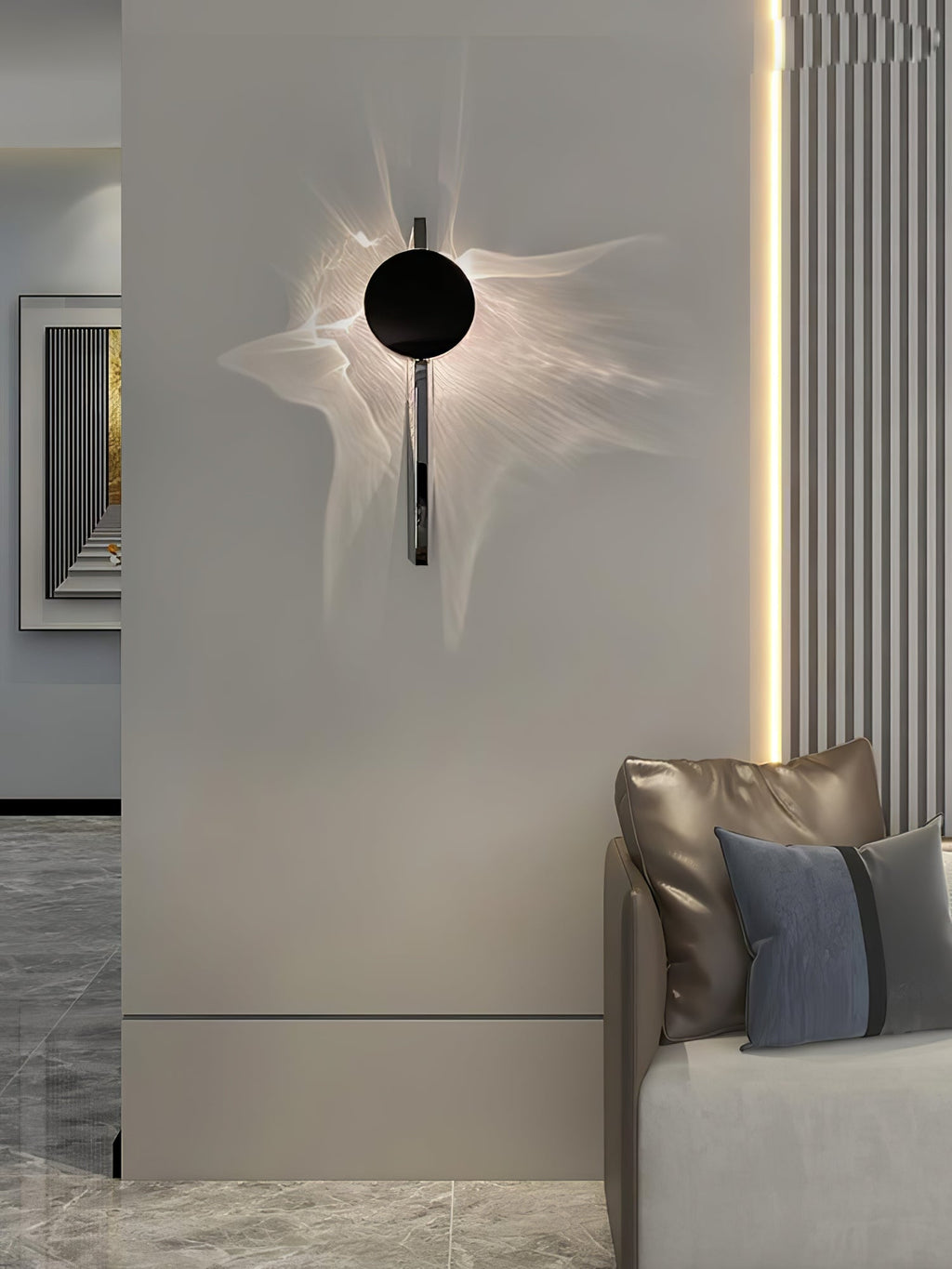 LED Wall Lamp with Creative Light and Shadow Design for Modern Home Decor & Ambient Lighting