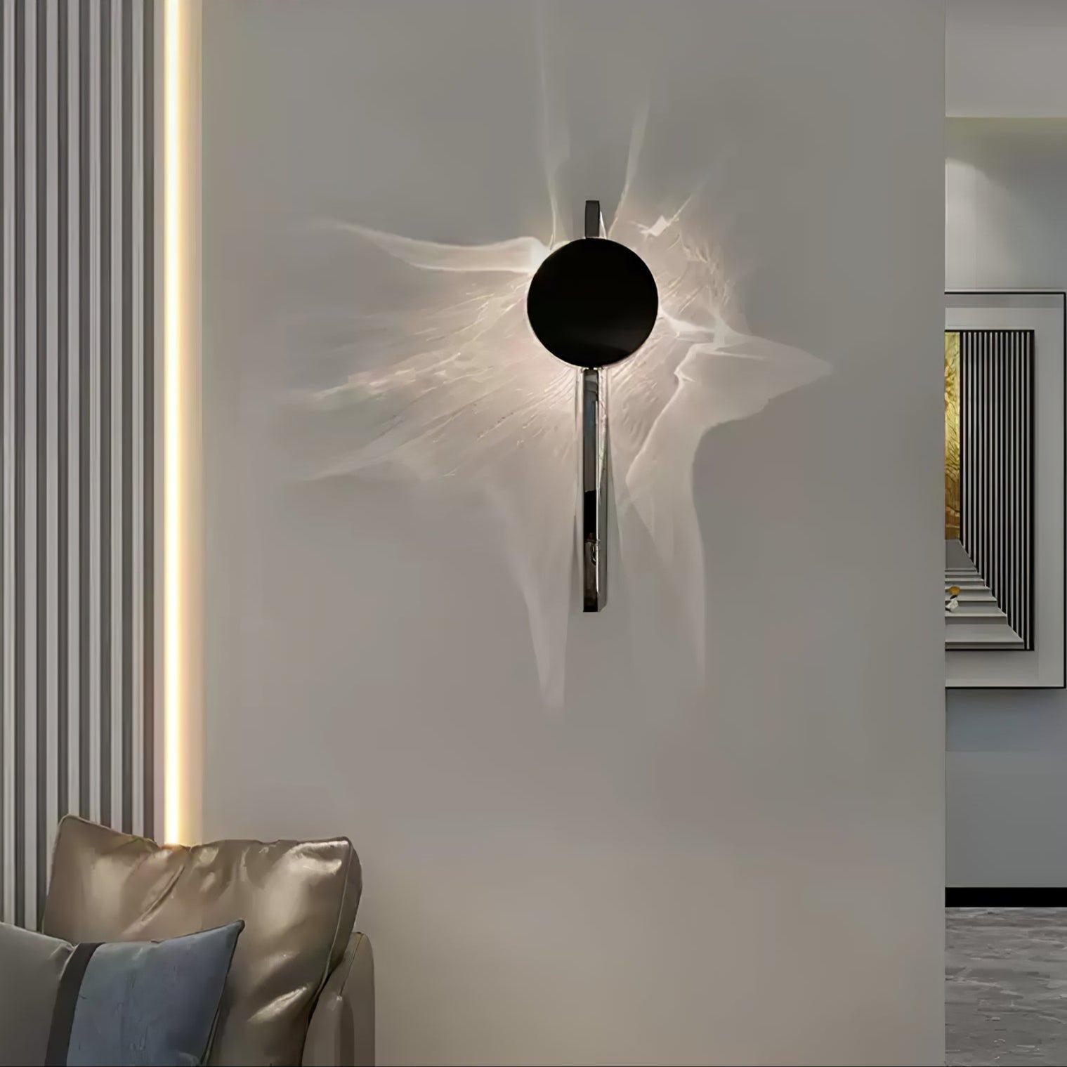 LED Wall Lamp with Creative Light and Shadow Design for Modern Home Decor & Ambient Lighting
