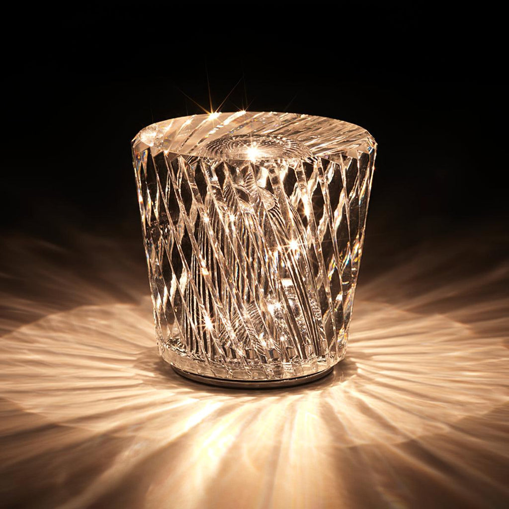 LED Crystal Diamond Table Lamp with Built-in Battery for Bedroom & Living Room Lighting