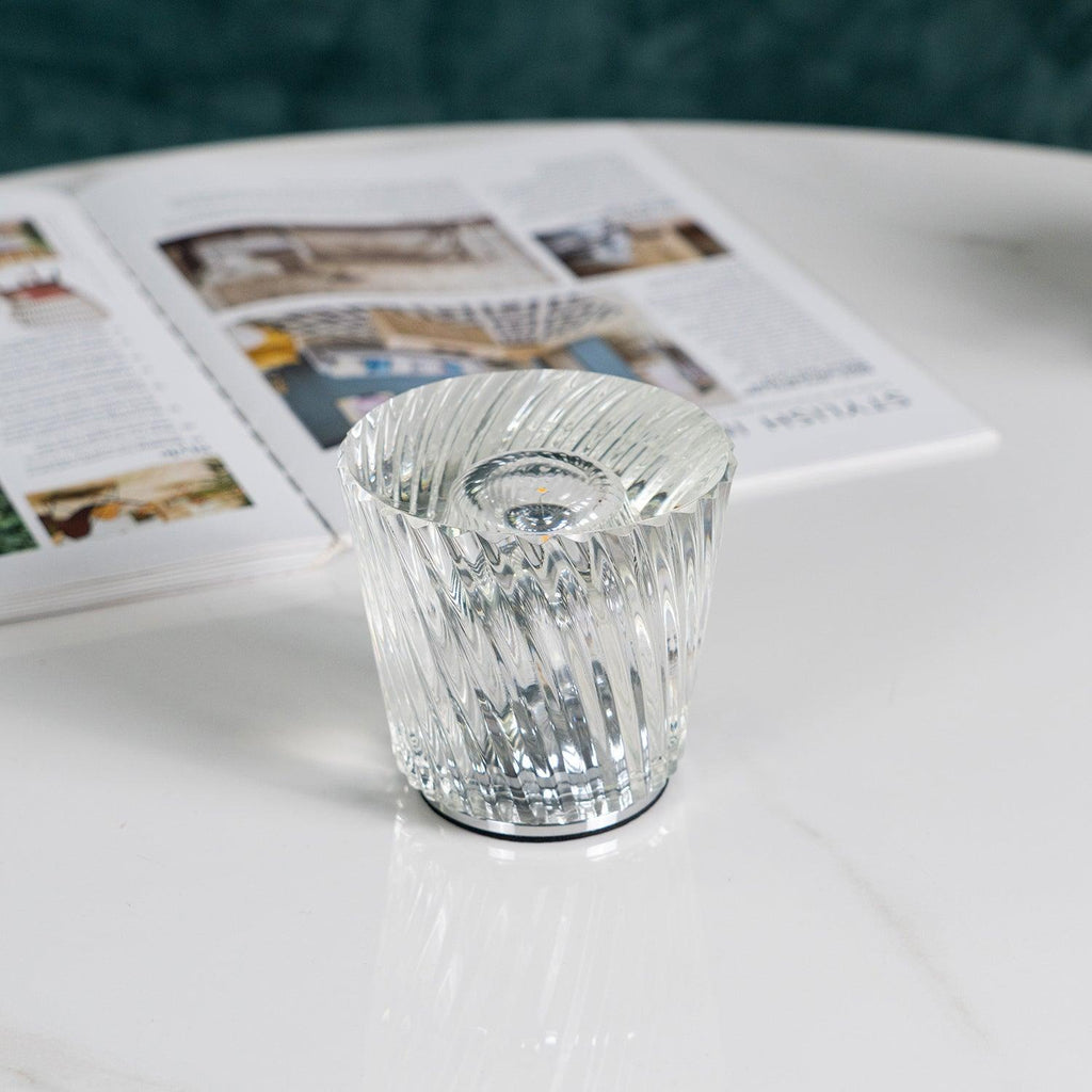 LED Crystal Diamond Table Lamp with Built-in Battery for Bedroom & Living Room Lighting