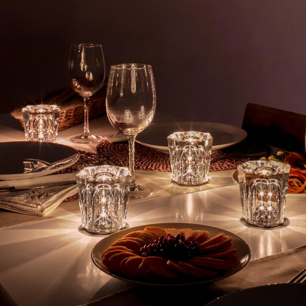 LED Crystal Diamond Table Lamp with Built-in Battery for Bedroom & Living Room Lighting