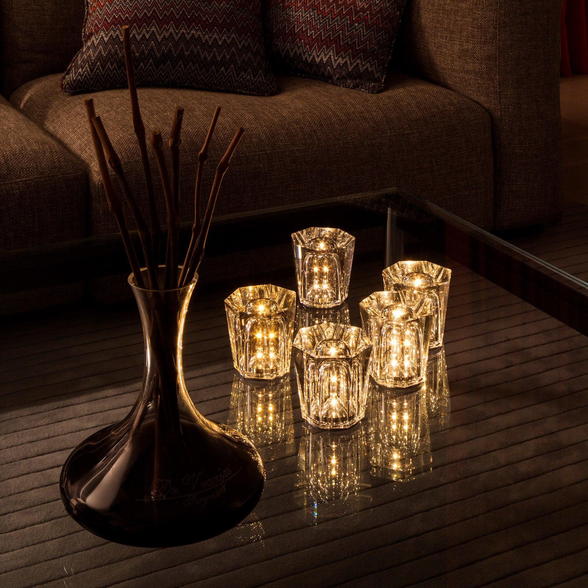 LED Crystal Diamond Table Lamp with Built-in Battery for Bedroom & Living Room Lighting