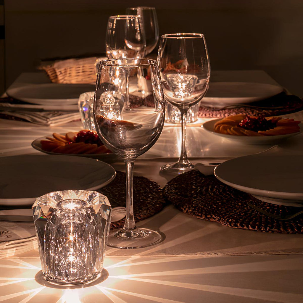 LED Crystal Diamond Table Lamp with Built-in Battery for Bedroom & Living Room Lighting