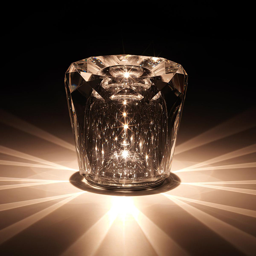 LED Crystal Diamond Table Lamp with Built-in Battery for Bedroom & Living Room Lighting