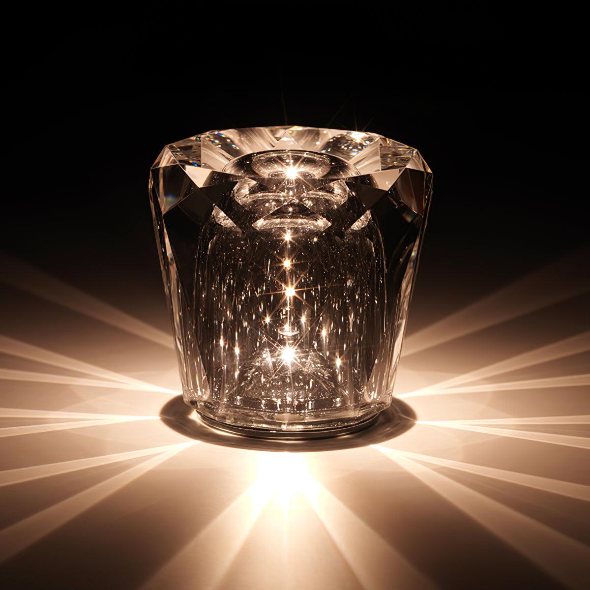 LED Crystal Diamond Table Lamp with Built-in Battery for Bedroom & Living Room Lighting