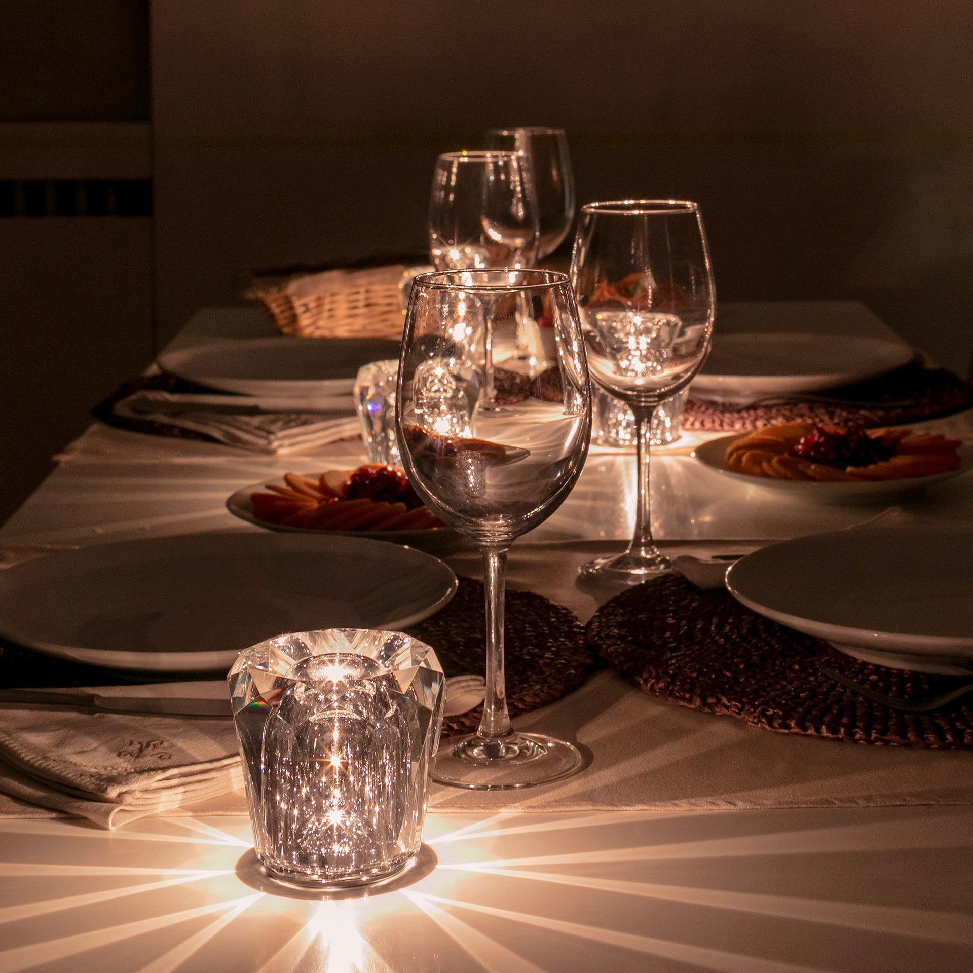 LED Crystal Diamond Table Lamp with Built-in Battery for Bedroom & Living Room Lighting