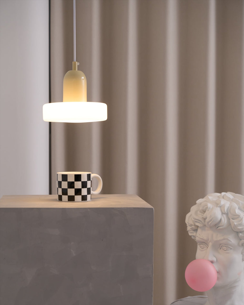 Glass Pendant Lamp with Curling Design - Modern Lighting Fixture for Dining Room & Kitchen