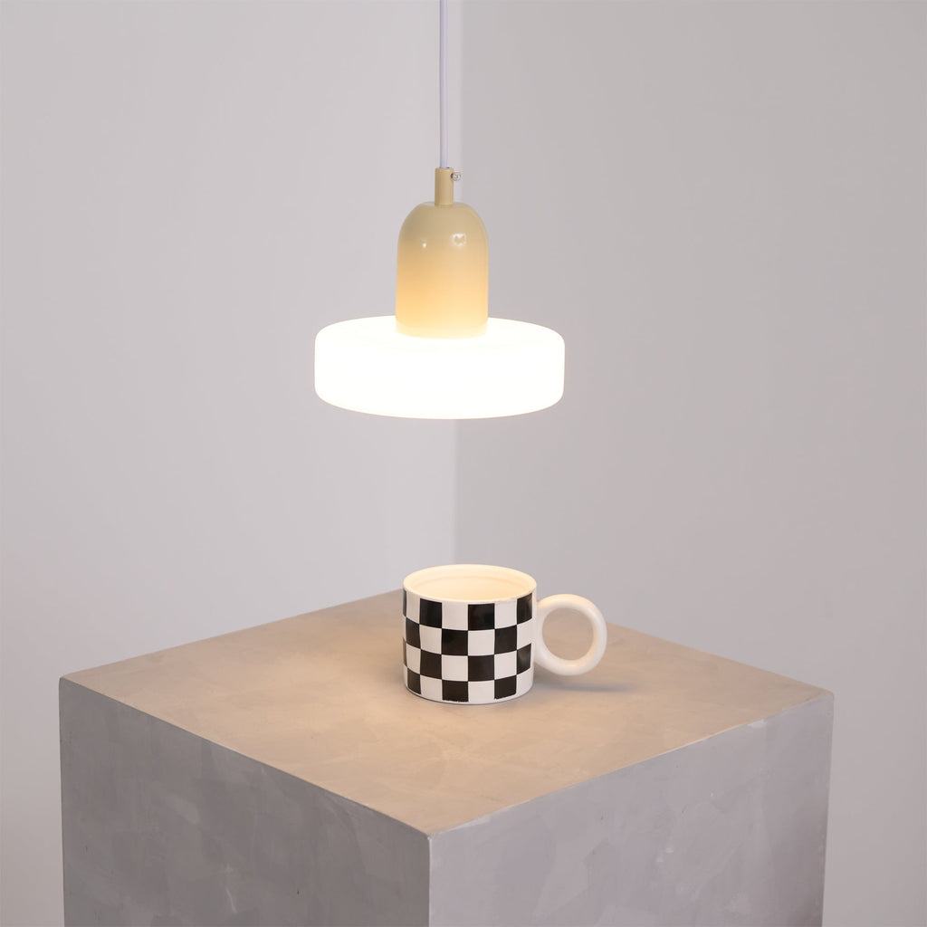 Glass Pendant Lamp with Curling Design - Modern Lighting Fixture for Dining Room & Kitchen