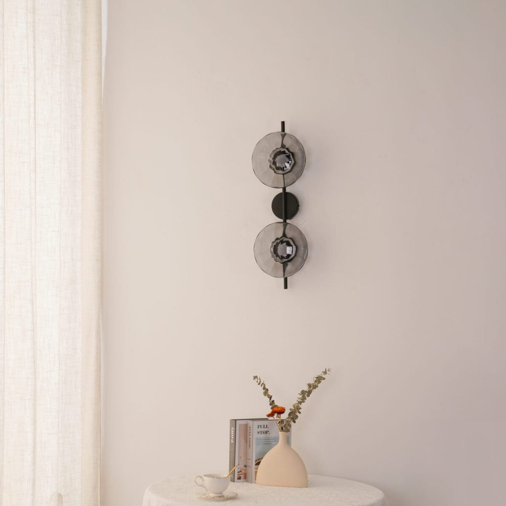 Glass Wall Sconce Light with Nordic Round Design for Bedroom, Living Room & Hallway Accent Lighting