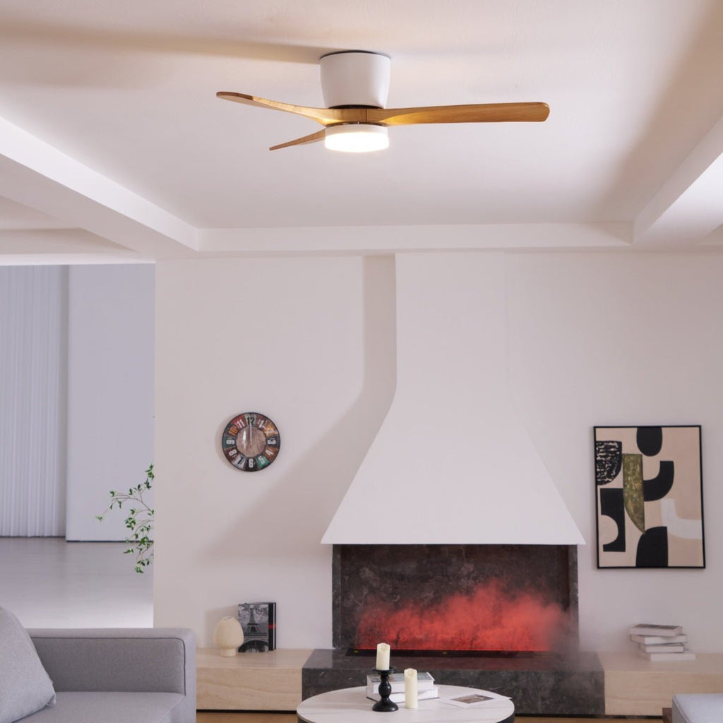 Nordic Wooden Ceiling Fan Light | LED, 6-Speed Control & Ideal for Indoor Spaces, Available in 42", 48", 52" Sizes