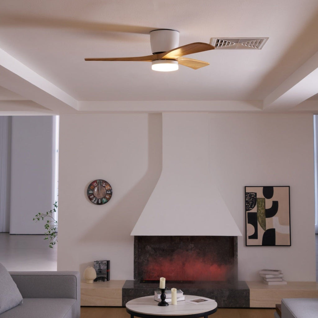 Nordic Wooden Ceiling Fan Light | LED, 6-Speed Control & Ideal for Indoor Spaces, Available in 42", 48", 52" Sizes