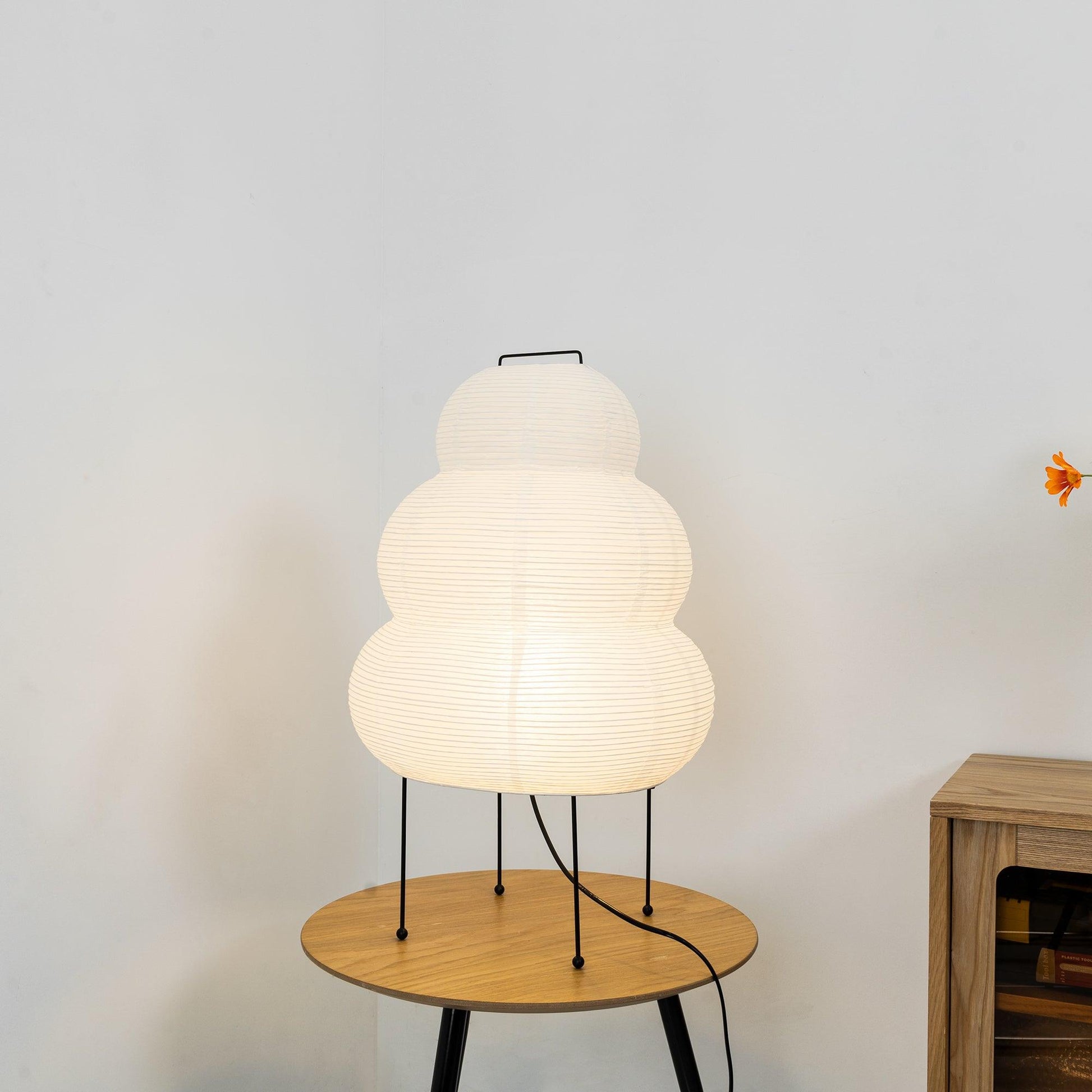 Japanese Paper Table Lamp - Minimalist Design for Living Room & Bedroom Lighting