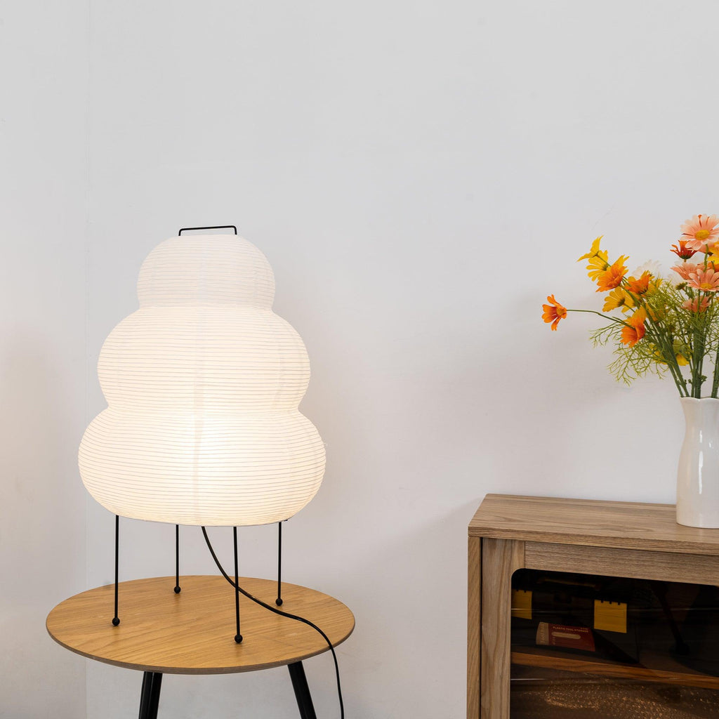 Japanese Paper Table Lamp - Minimalist Design for Living Room & Bedroom Lighting