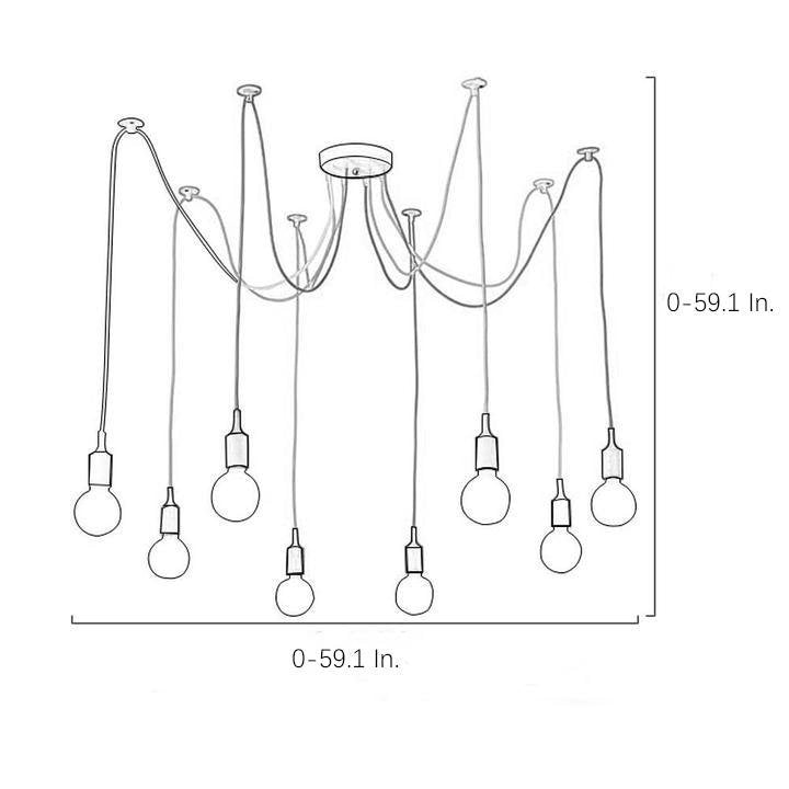 10-Head Adjustable Cluster Spider Pendant Light Fixture for Modern Home Decor & Customizable Ceiling Lighting