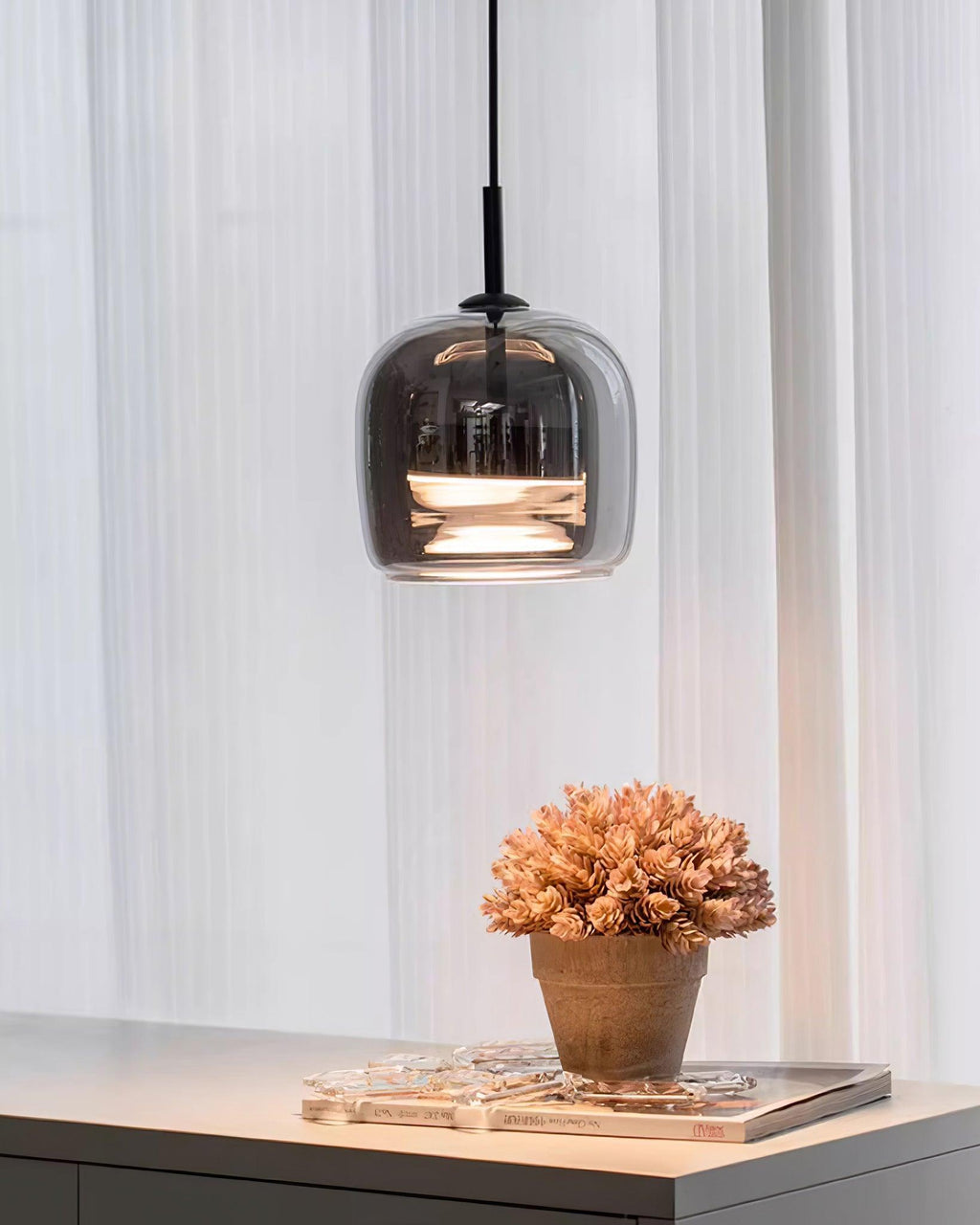 LED Pendant Lamp - Modern Adjustable Hanging Light Fixture for Kitchen Island & Dining Room Lighting