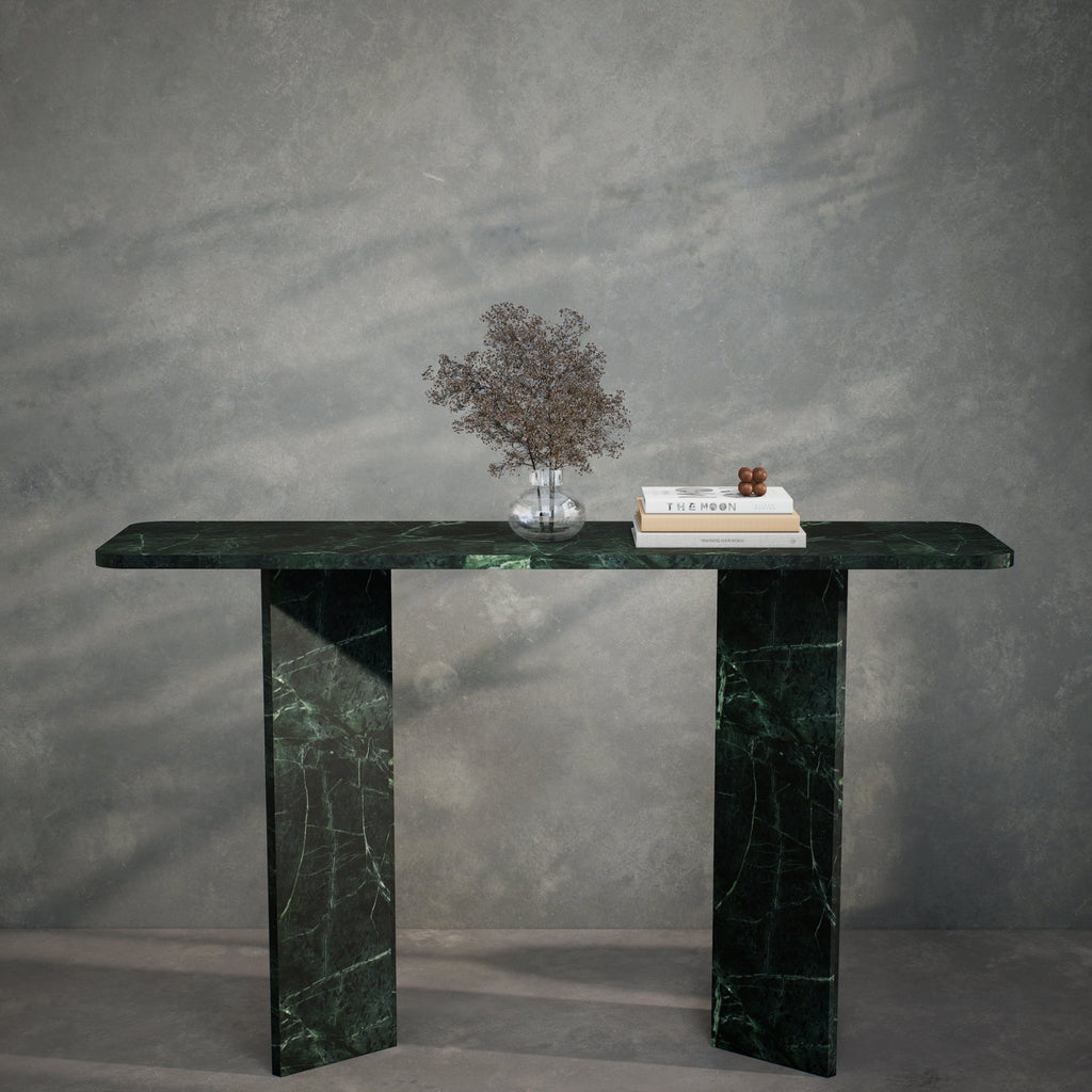 Dark Indian Green Dining Table for Modern Home Decor & Stylish Gatherings