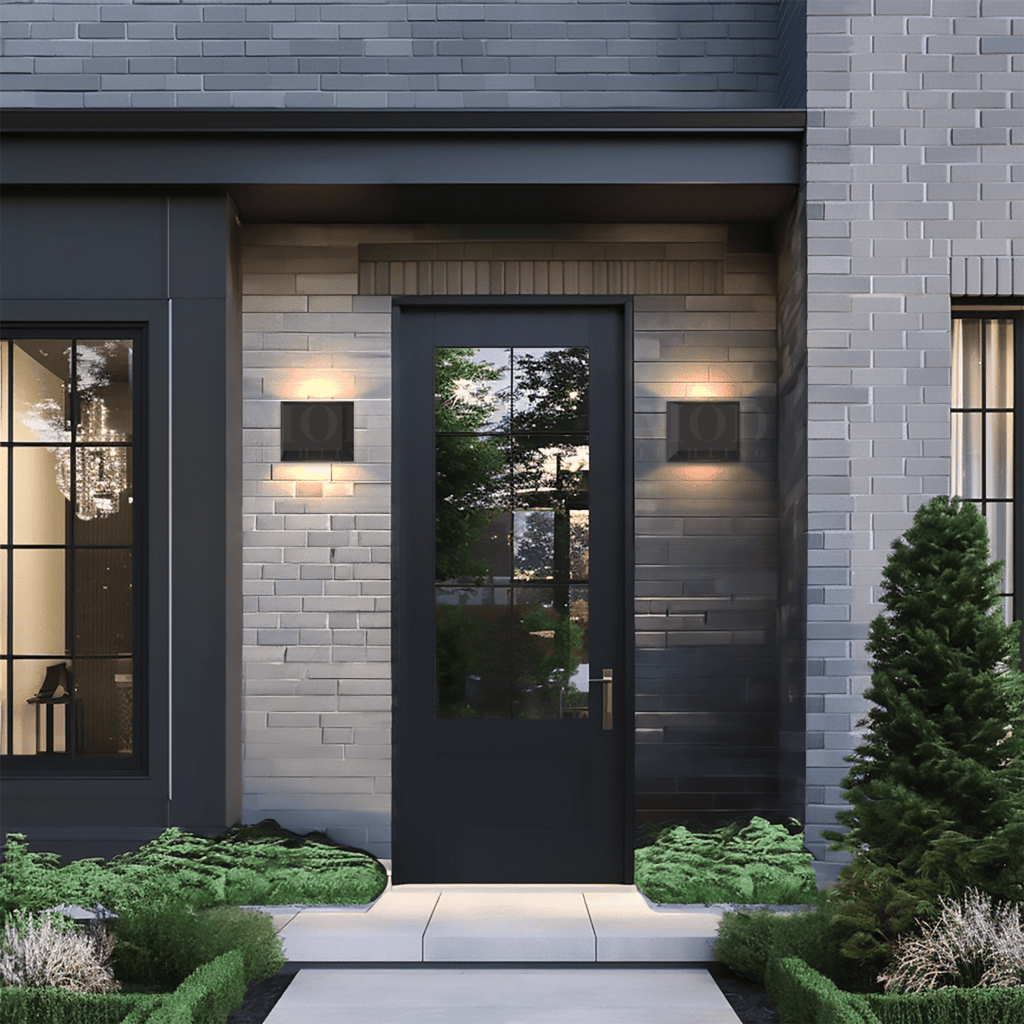 Modern Minimalist Outdoor Wall Light – Stainless Steel & Glass, Solar & Non-Solar Options