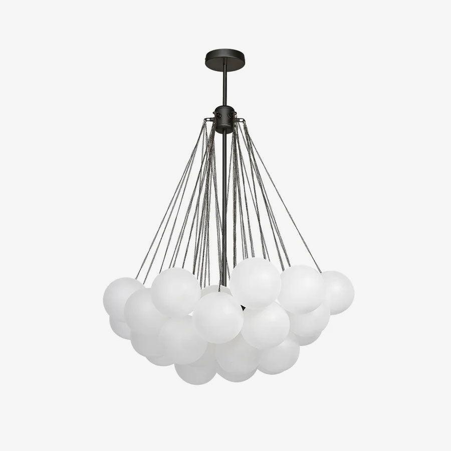 LED Bubble Chandelier Light Fixture - Modern Round Pendant for Dining Room & Living Room Decor