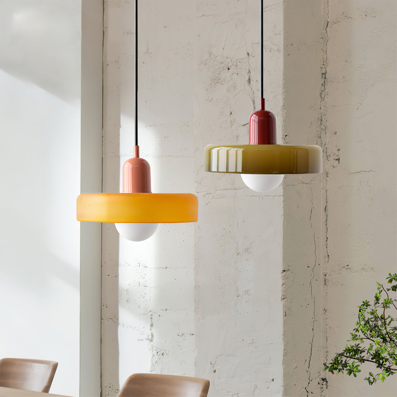 Disc Orb Pendant Light Fixture - Modern Hanging Ceiling Lamp for Dining Room & Living Room