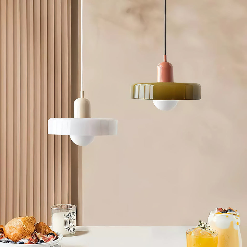 Disc Orb Pendant Light Fixture - Modern Hanging Ceiling Lamp for Dining Room & Living Room