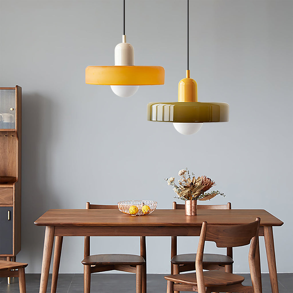 Disc Orb Pendant Light Fixture - Modern Hanging Ceiling Lamp for Dining Room & Living Room