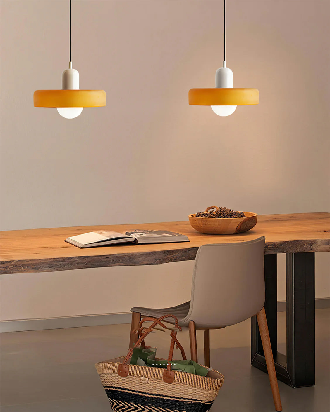 Disc Orb Pendant Light Fixture - Modern Hanging Ceiling Lamp for Dining Room & Living Room