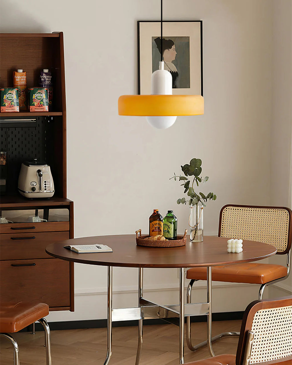 Disc Orb Pendant Light Fixture - Modern Hanging Ceiling Lamp for Dining Room & Living Room