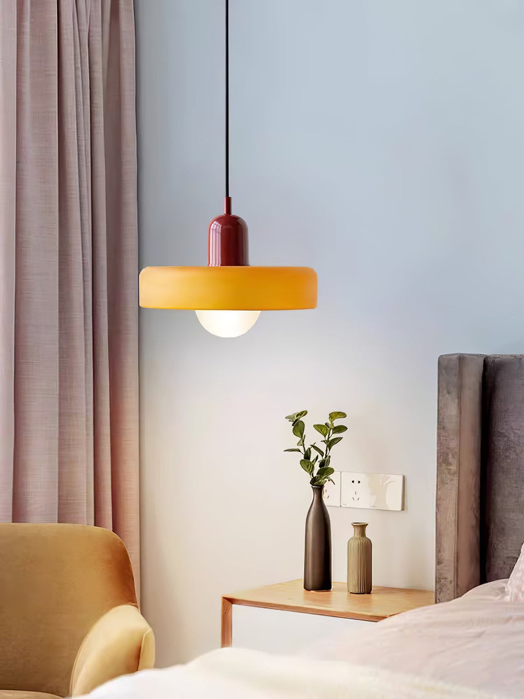 Disc Orb Pendant Light Fixture - Modern Hanging Ceiling Lamp for Dining Room & Living Room
