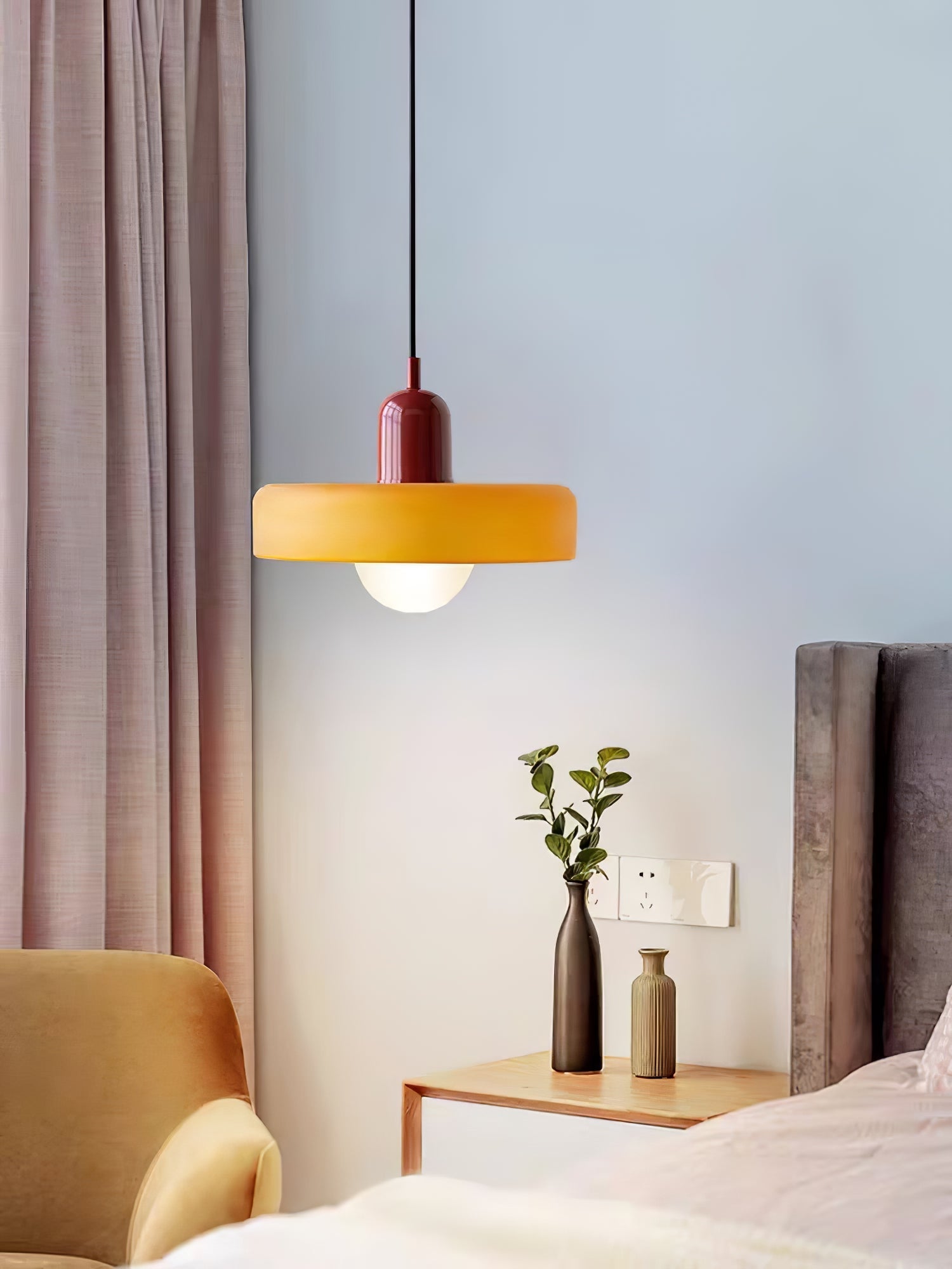 Disc Orb Pendant Light Fixture - Modern Hanging Ceiling Lamp for Dining Room & Living Room