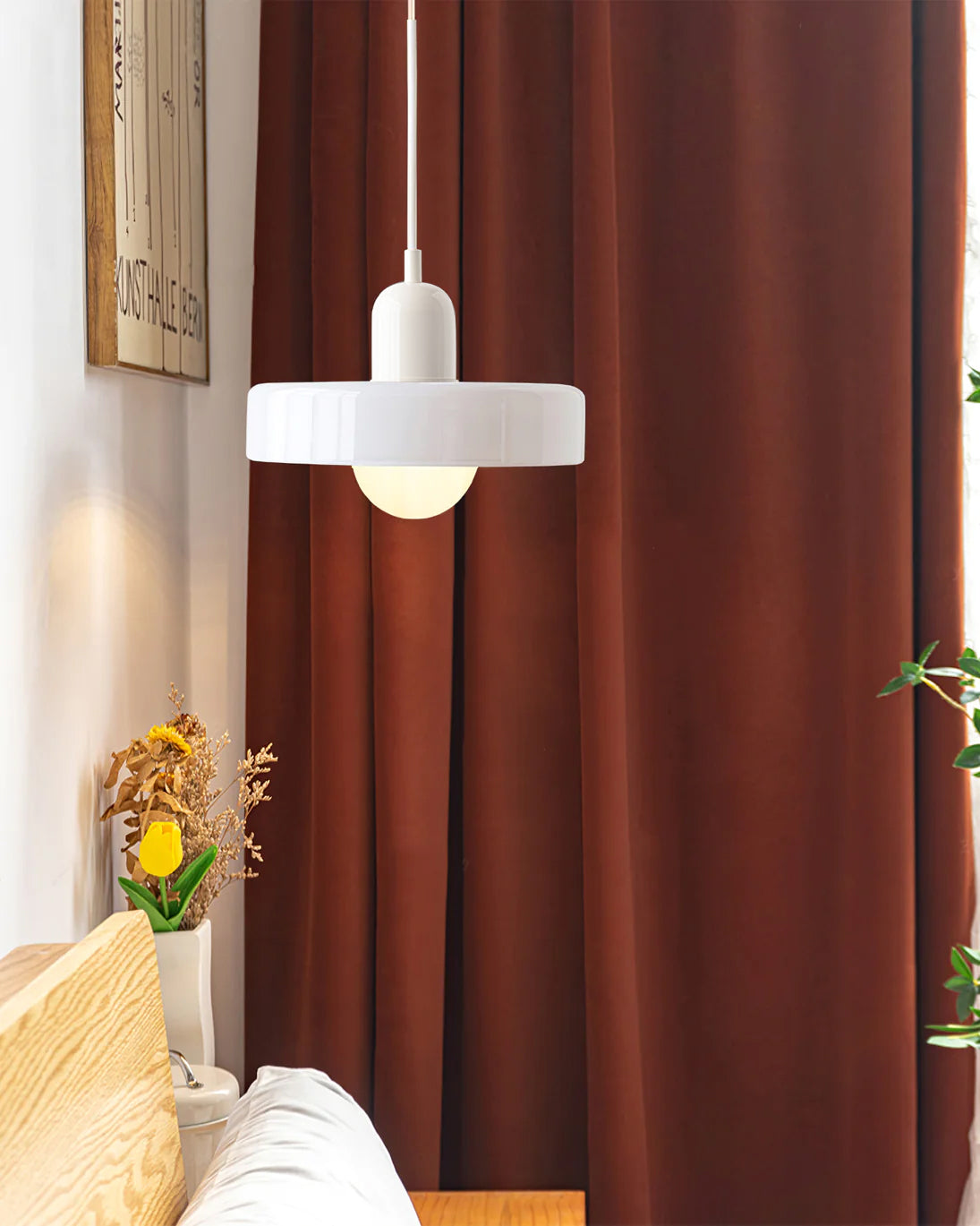 Disc Orb Pendant Light Fixture - Modern Hanging Ceiling Lamp for Dining Room & Living Room