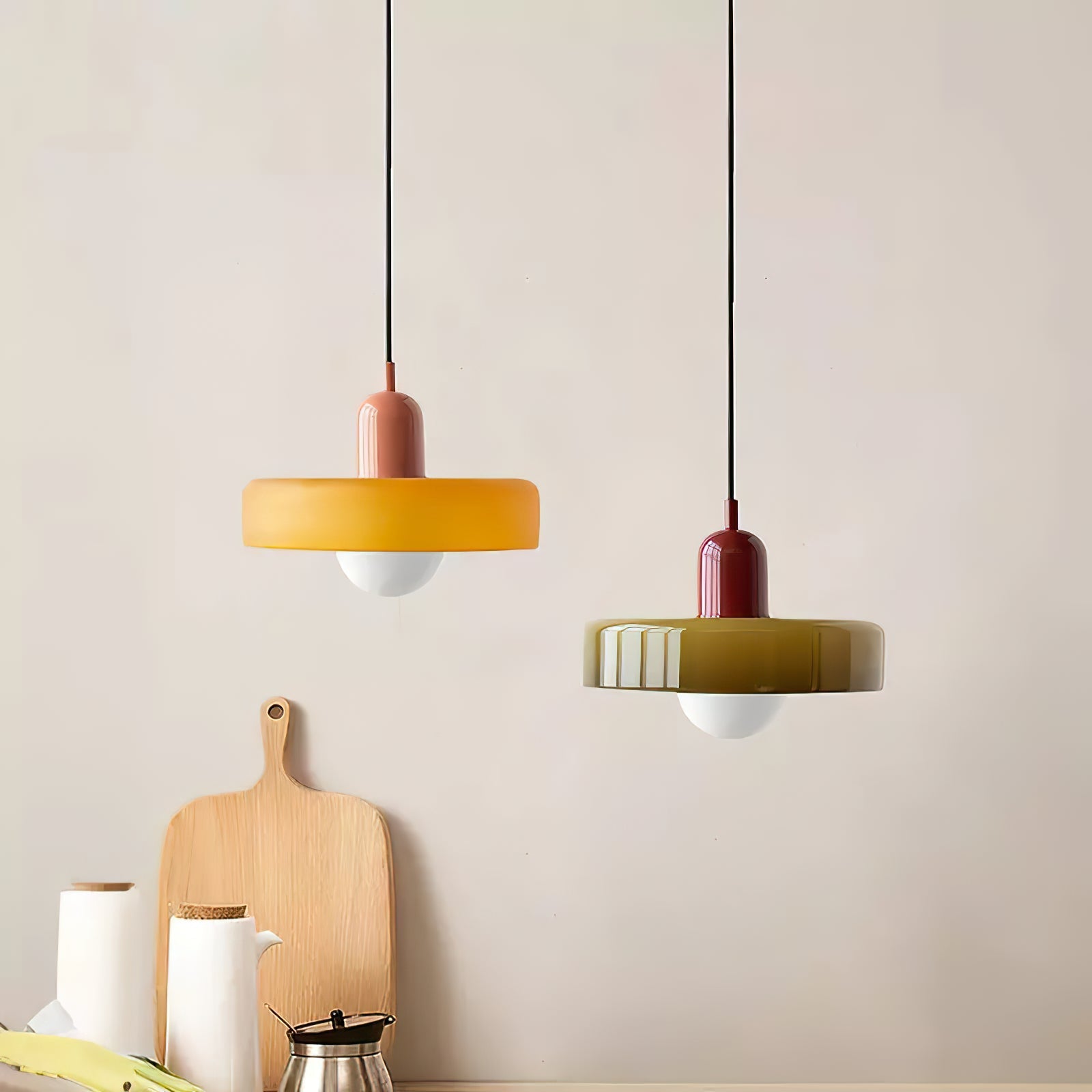 Disc Orb Pendant Light Fixture - Modern Hanging Ceiling Lamp for Dining Room & Living Room
