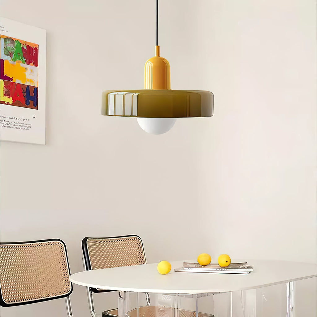 Disc Orb Pendant Light Fixture - Modern Hanging Ceiling Lamp for Dining Room & Living Room