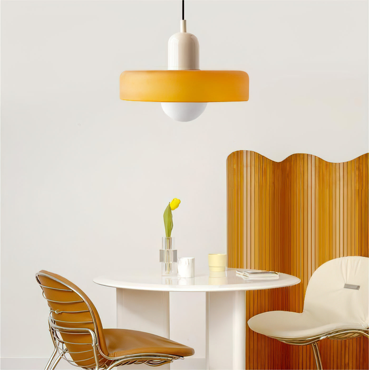Disc Orb Pendant Light Fixture - Modern Hanging Ceiling Lamp for Dining Room & Living Room