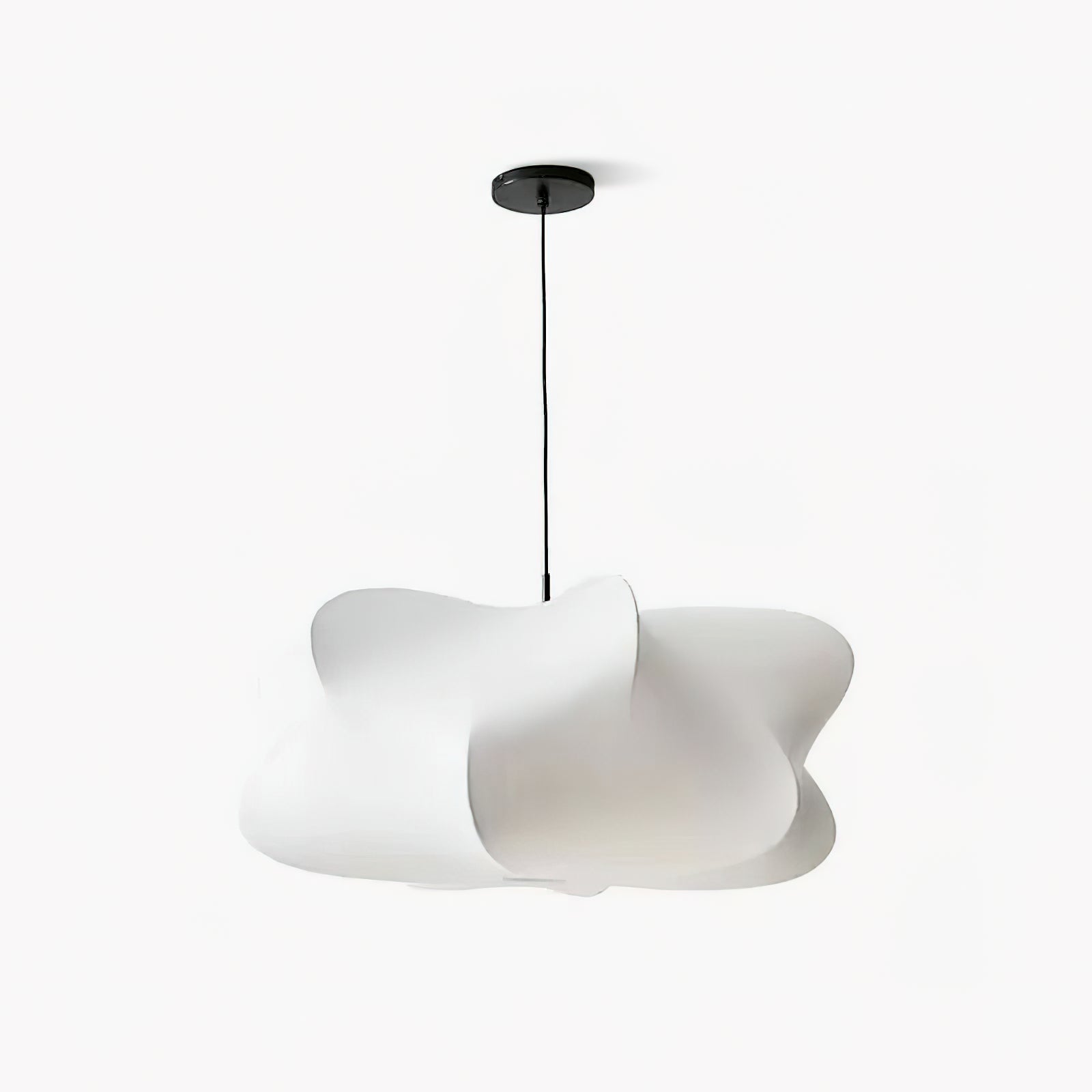 Cocoon-Style Pendant Light | Silk & Iron, Adjustable Height for Dining Room & Living Room
