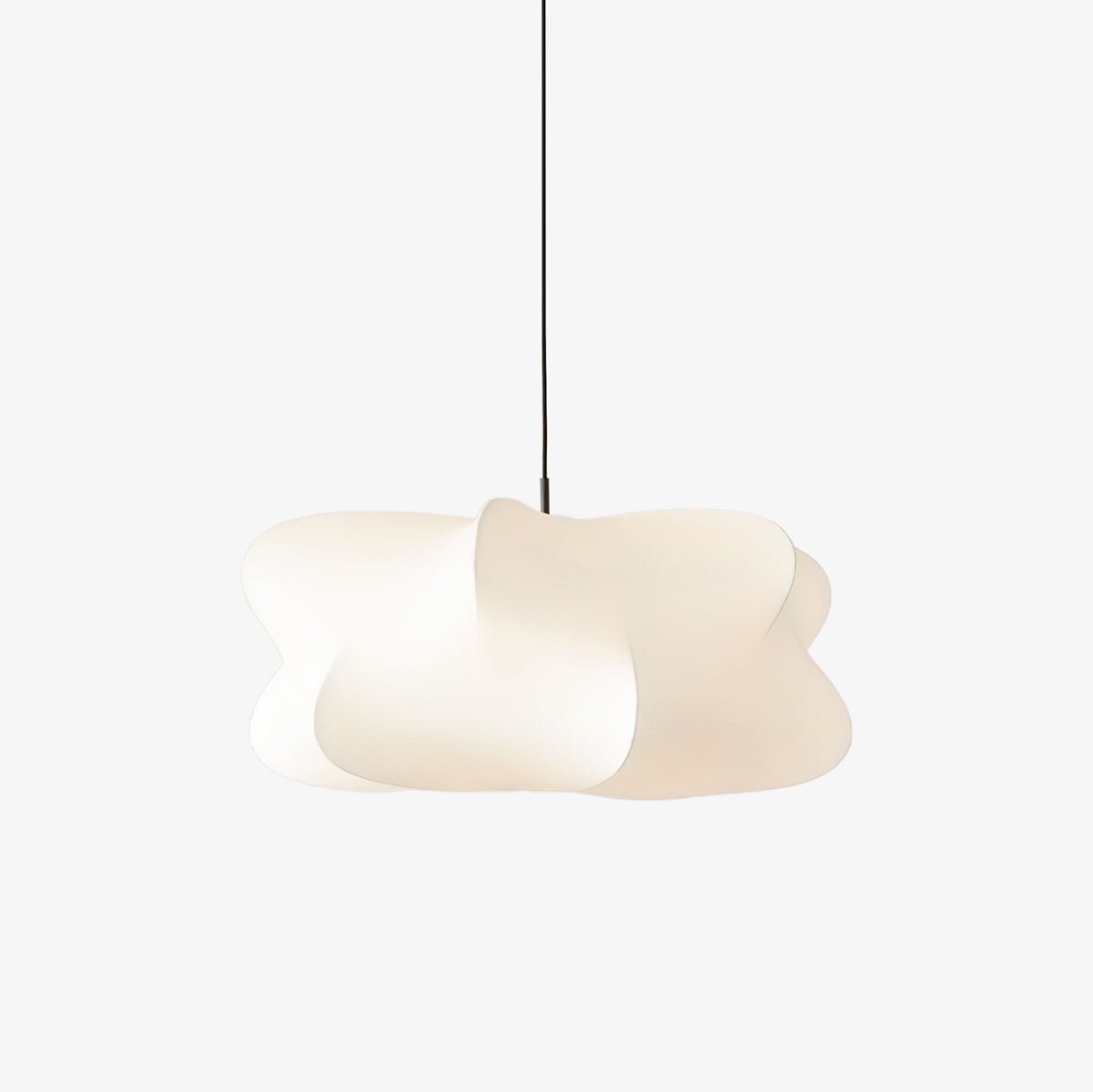 Cocoon-Style Pendant Light | Silk & Iron, Adjustable Height for Dining Room & Living Room