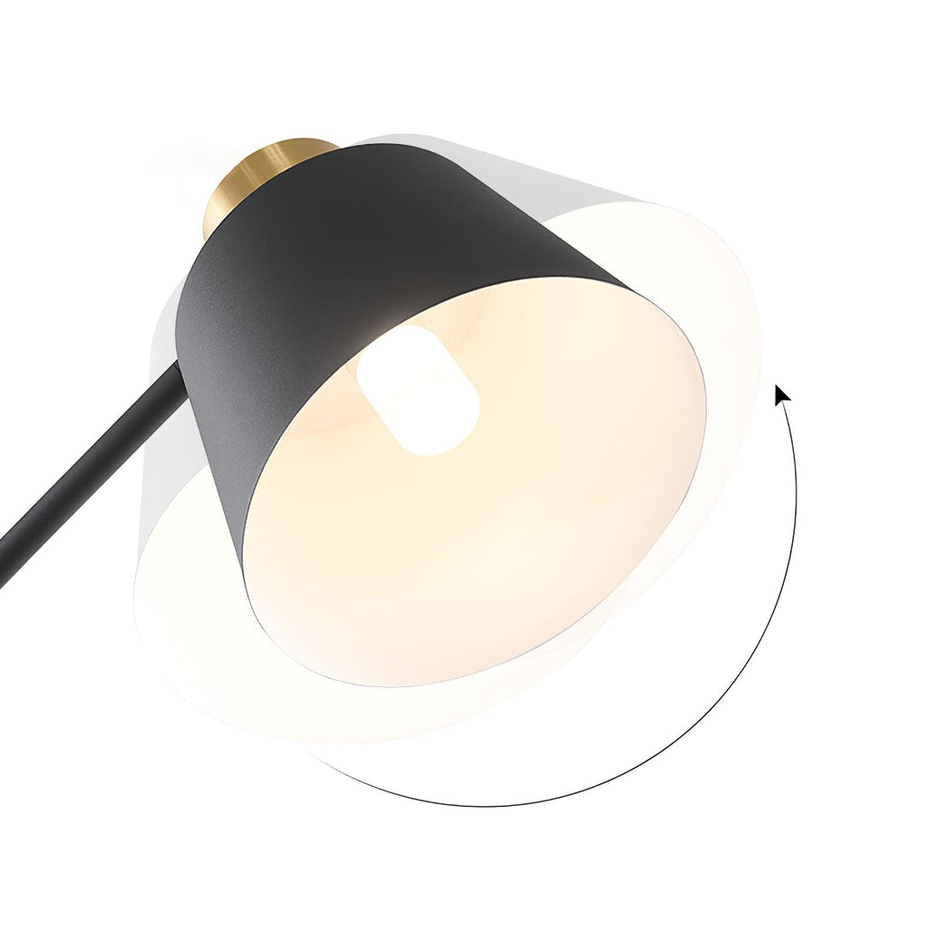 Mid-Century Modern Floor Lamp | Adjustable Shade, Gold Base & Ideal for Small Spaces