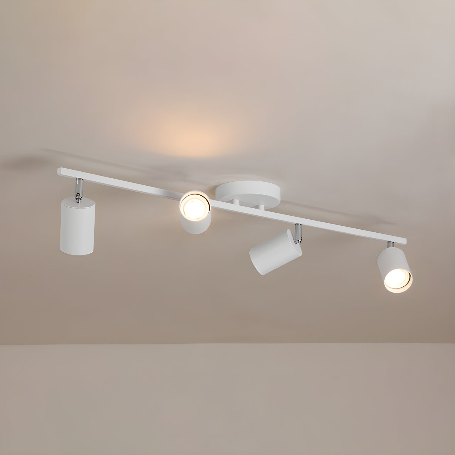 LED Ceiling Light | Adjustable Spotlight Heads with Gold Accents for Living Spaces and Galleries