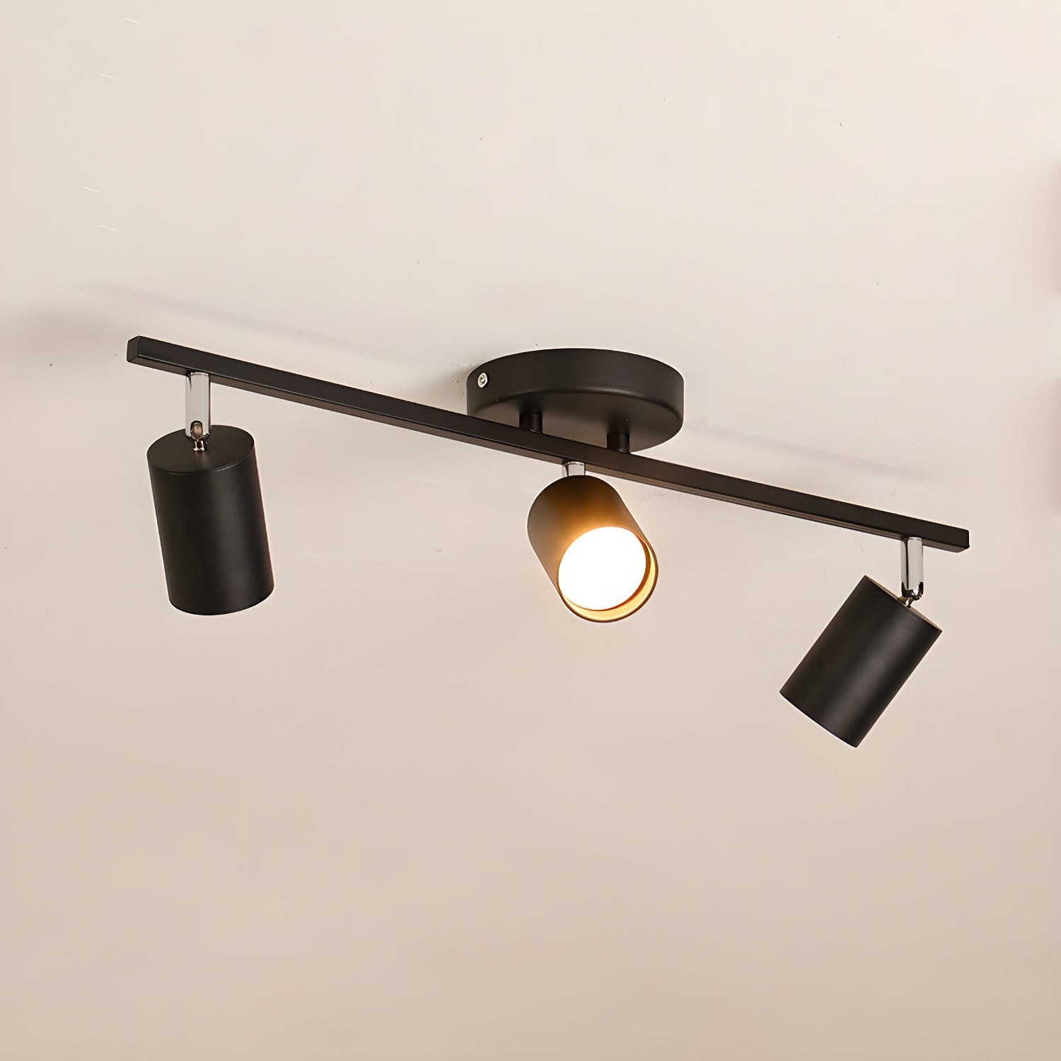 LED Ceiling Light | Adjustable Spotlight Heads with Gold Accents for Living Spaces and Galleries