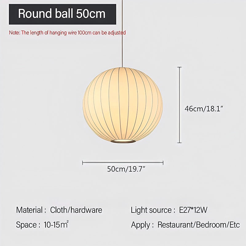 Vintage LED Silk Lantern Pendant Light | Adjustable Height, Sloped Ceiling Friendly & Ideal for Living Rooms and Dining Areas