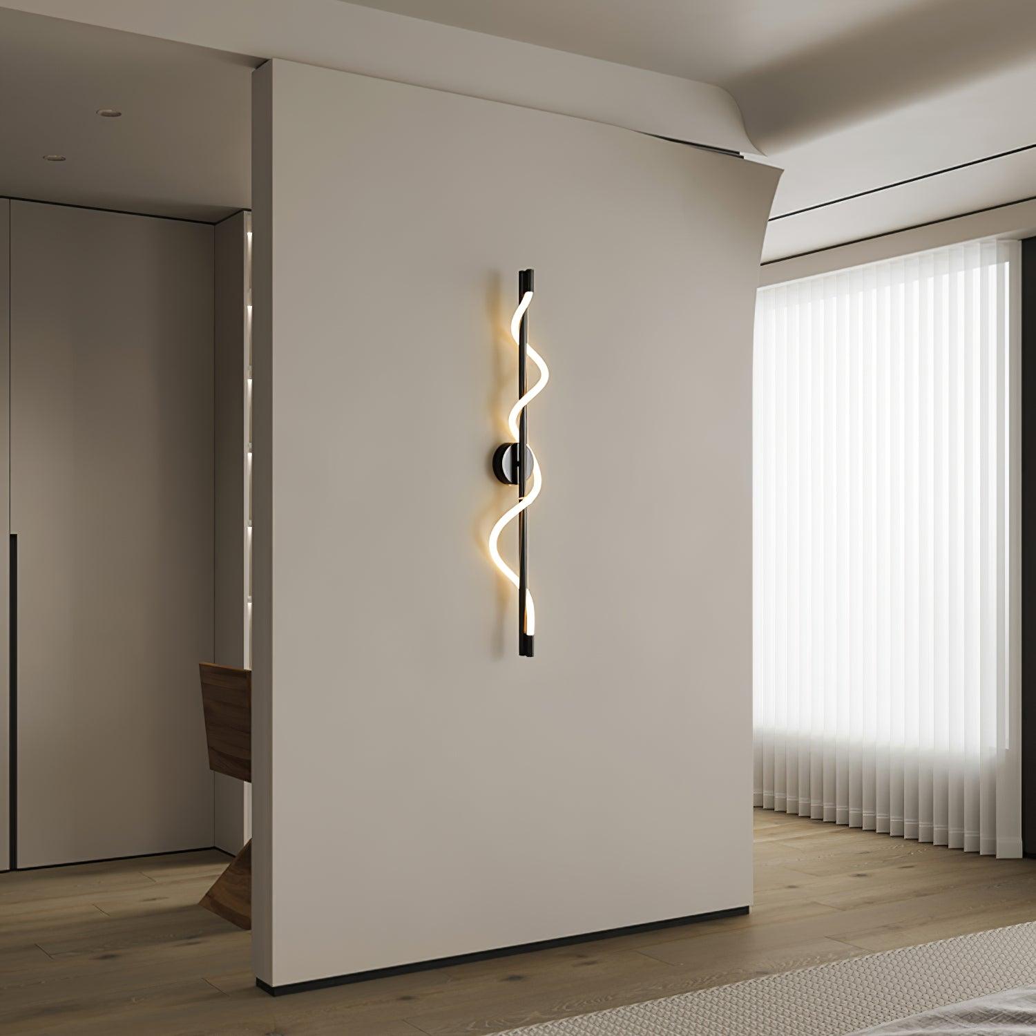 Flexible Linear Curve Wall Lamp - Adjustable Modern Lighting Fixture for Living Room & Hallway Decor