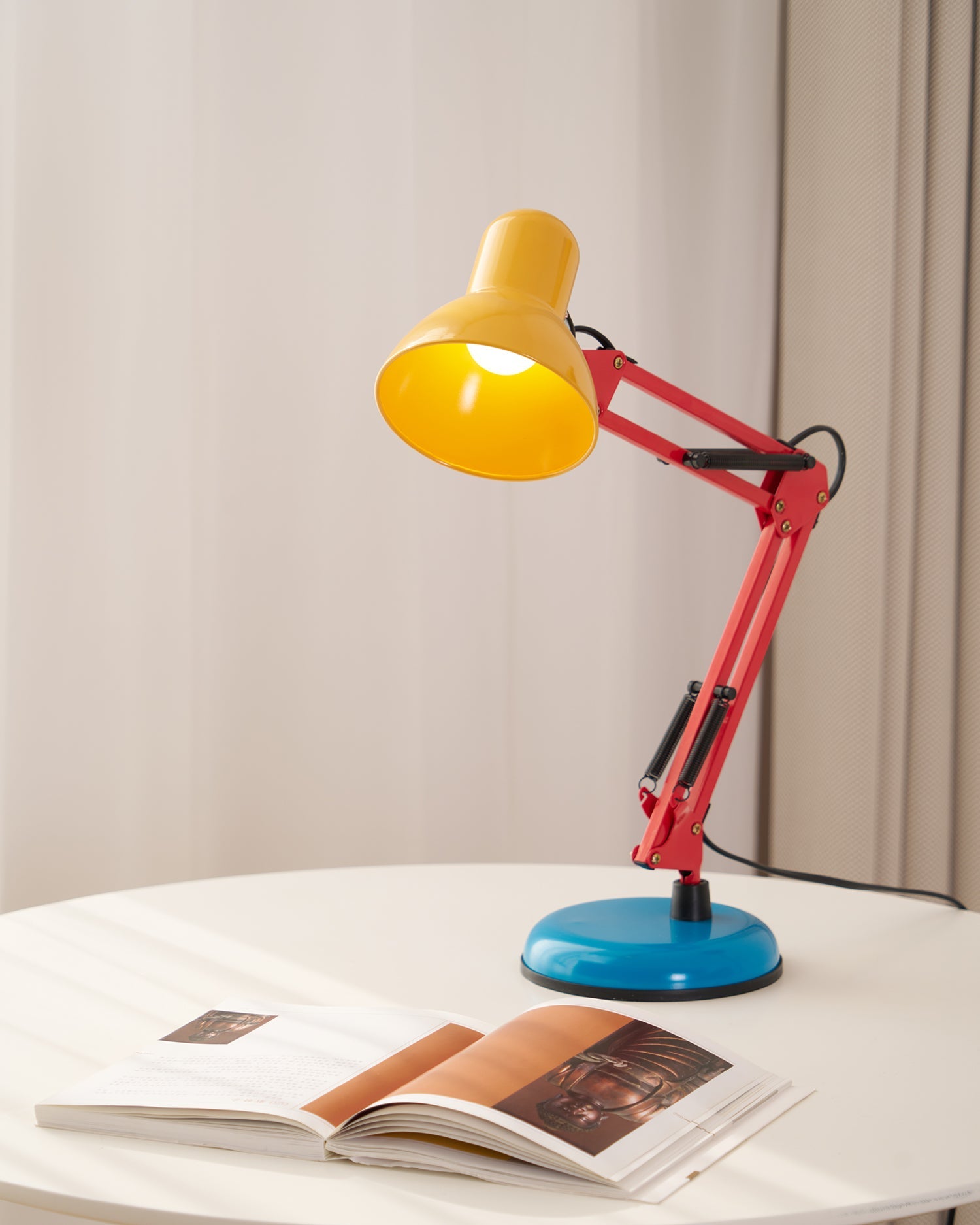 LED Table Lamp with Adjustable Arm and Shade - Modern Lighting for Home Office & Living Room Use